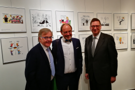 Der Künstler Pierre Kroll (M) 